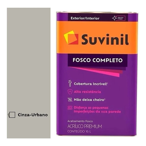 Tinta Anti Mofo Fosco Completo Suvinil 16l Cinza Urbano