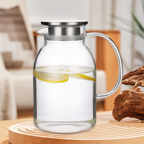 Jarra De Vidrio, Jarra De Agua Con Tapa, Jarra De Agua Con