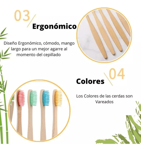 Mokasi 1000 Pzas Cepillo De Dientes Ecológico De Bambú Niños