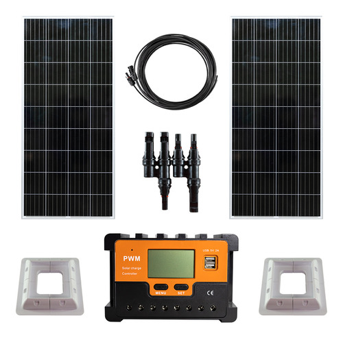 Kit Energia Solar Con 2 Paneles De 200wp C/u Para Rodante