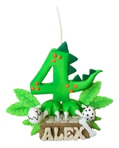 Comprar Vela Temática, Dinosaurio Con Nombre, Adornos De Tortas
