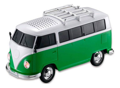 Parlante Portatil Retro Combi Bluetooth Usb Fm Mp3 Verde