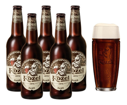 Imagen 1 de 3 de 5 Pack De Cervezas Checas Kozel Dark 500 Ml + Tarro