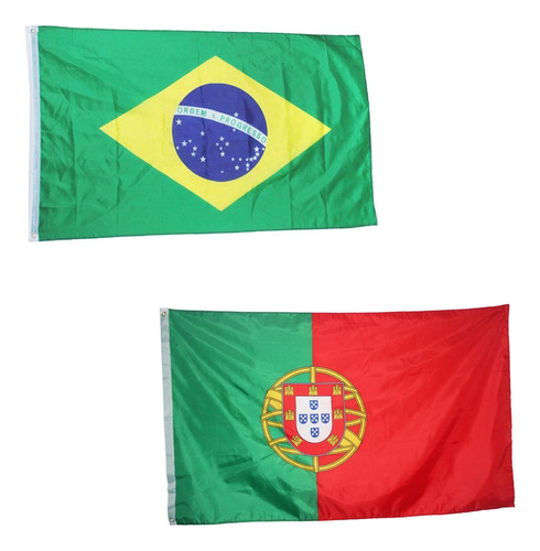 2 Bandeiras - Brasil + Portugal 150x90cm