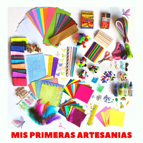 Kit Mis Primeras Artesanías X 700 Pompones Ojitos Y Más!!