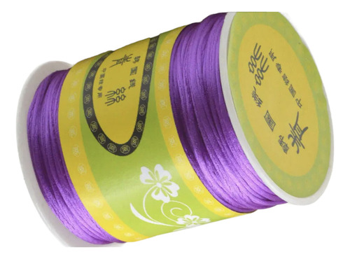 Hilo Cordón Cola De Ratón Rayon Color Morado 1mm 80 Mtrs