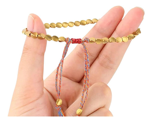 Pulsera Cobre Tibetana Hecha A Mano De Cuerda Unisex 1pz
