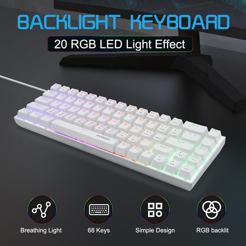 Teclado Mecanico Huo Ji Rgb Usb-c Red Switches Blanco