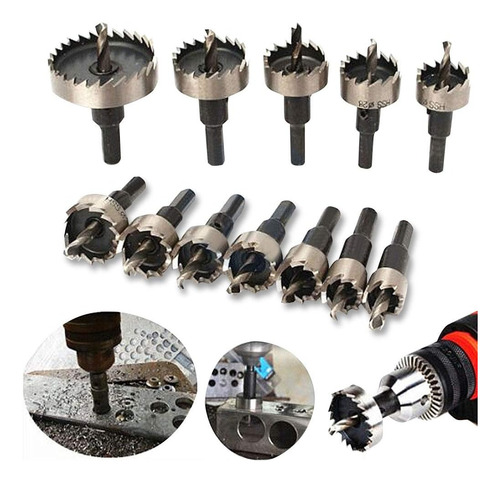 Set 13 Brocas Copa Sierra Para Hss 16-53mm Acero Rápido