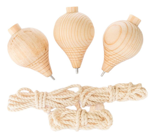 3 Piezas De Trompos Clásicos De Madera, Juguetes