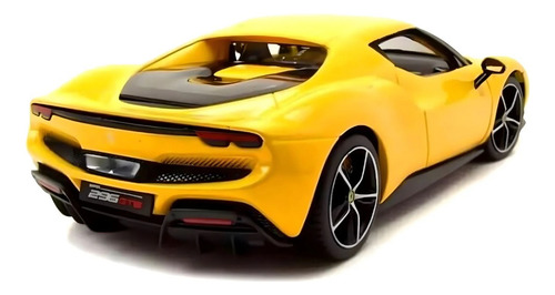 Miniatura Carro Ferrari 296 Gtb 2021 2023 1/18 Bburago Cor Amarelo