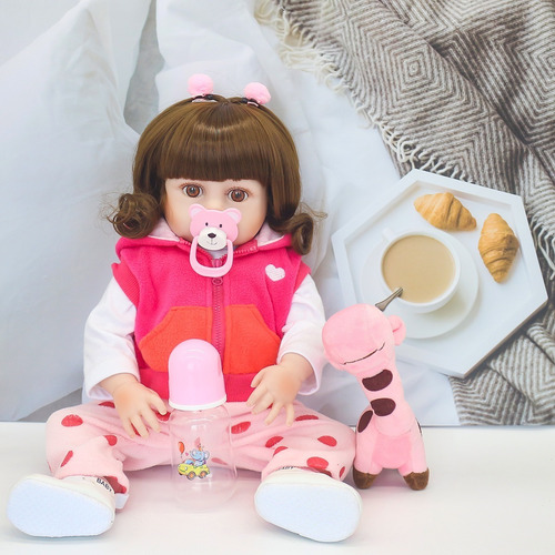 Imagem 5 de 6 de Boneca Reborn Bebê 100% Silicone Panda Olho Castanho Ig-510