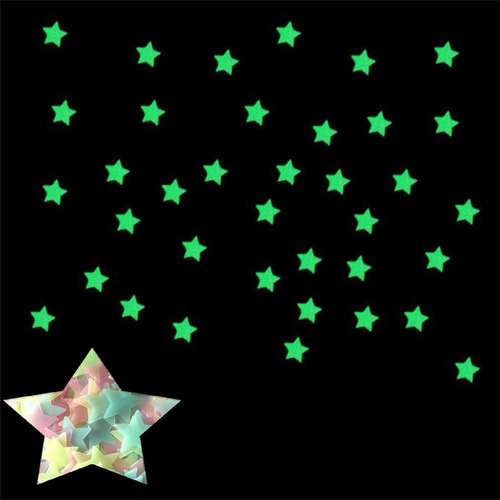 100 Pegatinas Murales Fluorescentes De Plástico Noctilucente