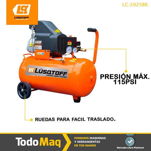 Imagen 4 de 8 de Compresor De Aire 2 Hp 24 Litros 115psi Portatil Nuevo!