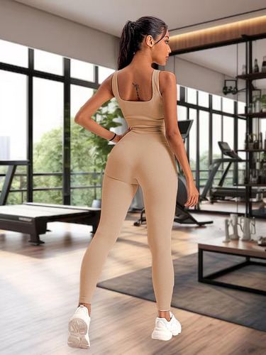Enterizo Deportivo Ajustable Stretch Cómodo Amplio Moderno Marrón Claro Unitalla