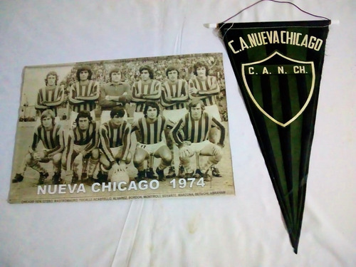 Banderin Club Nueva Chicago Antiguo Años 70 Mas Banner