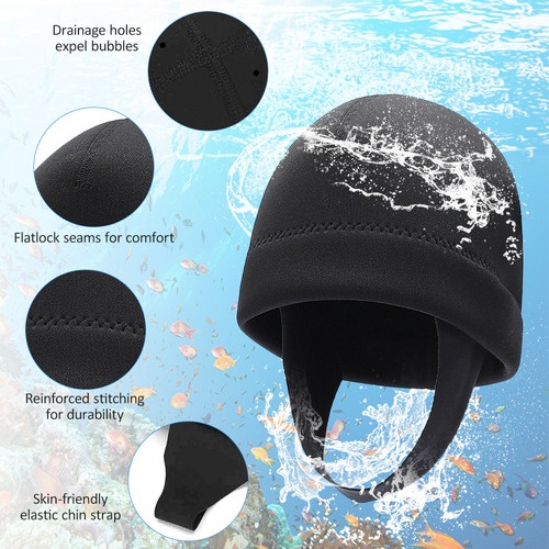Gorro De Surf Y Kayak Para Buceo Uv, Capucha Cálida Para Esn