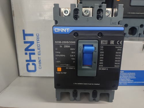 Breaker Ind Chint Nxm-250s 3x 250amp 800v. 50/36ka 220/440v