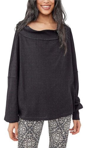 Free People Close To You Top Térmico Negro Md (mujer 8-10), 