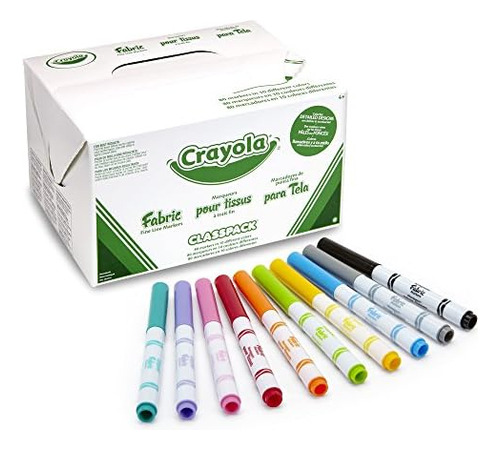 Paquete Clase Marcadores Tela Crayola, 10 Colores Los Juego