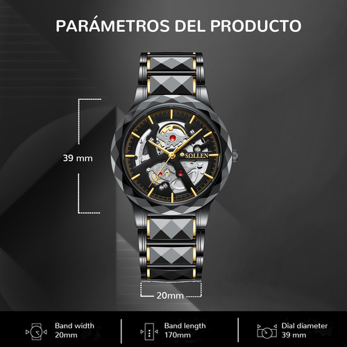 Reloj De Pulsera Sollen Classic Watches Skeleton & Business