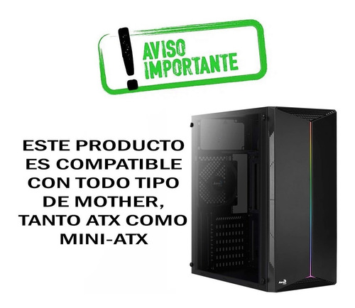 Imagen 2 de 7 de Gabinete Gamer Rgb Aerocool Split Mid Tower Pcreg