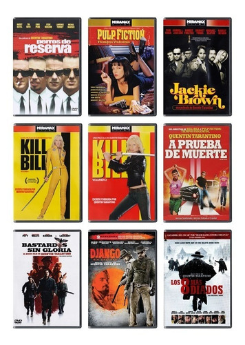 Imagen 1 de 7 de Coleccion Quentin Tarantino Paquete 9 Peliculas Dvd