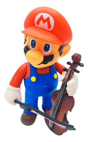 Figura Mario Bros Violín Músico Super Mario Orquesta Pvc