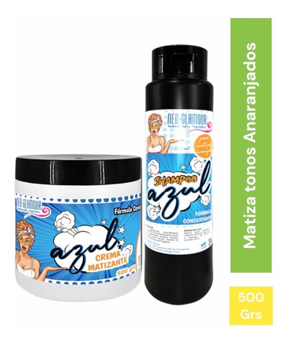 Kit Shampoo + Crema Matizante Azul 500grs