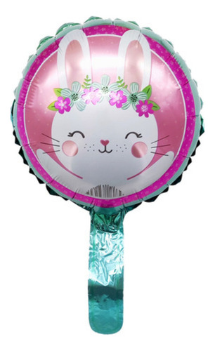 Globo Metálico Conejito Happy X50 Unid. Pascua Resurrección