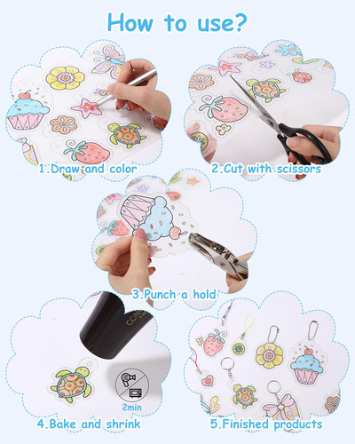 195 Pieces Plastico Magico Shrink Plastic,a4 15 Hojas De