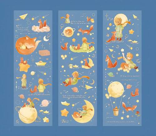Stickers El Principito -pvc Con Detalles Dorados- Lemonblue
