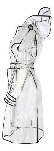 Impermeable Transparente Moda Eva Con Capucha Con Cinturón