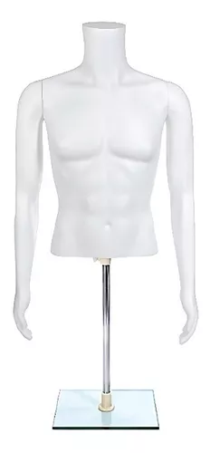 5 Maniquí Exhibidor Torso Hombre Plastico Blanco 5 Pzas