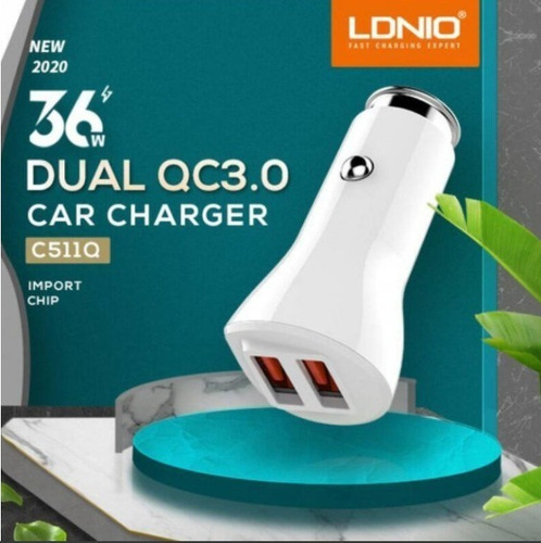 Cargador Carro Lndio Qc3.0 C511q Carga Rápida Android Tipo C