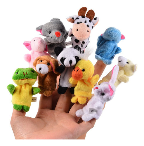 Acekid Suave Felpa Animal Finger Puppets Set Terciopelo Est.