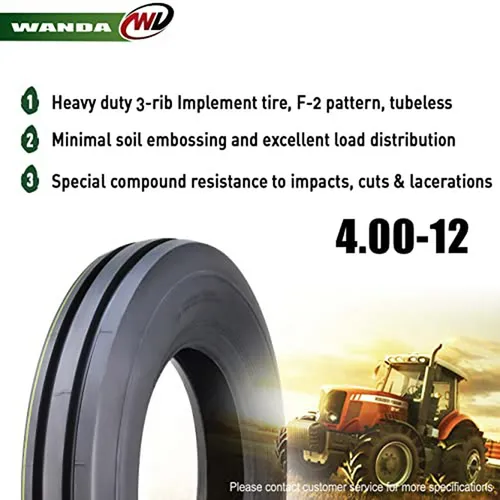 Llanta Agrícola 4.00-12 Para Implementos De Granja, 4 Capas