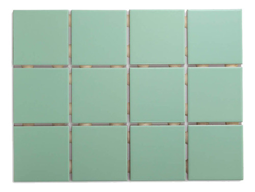 Azulejo 10x10 Verde Agua Mate En Malla Revestimiento Verde Agua