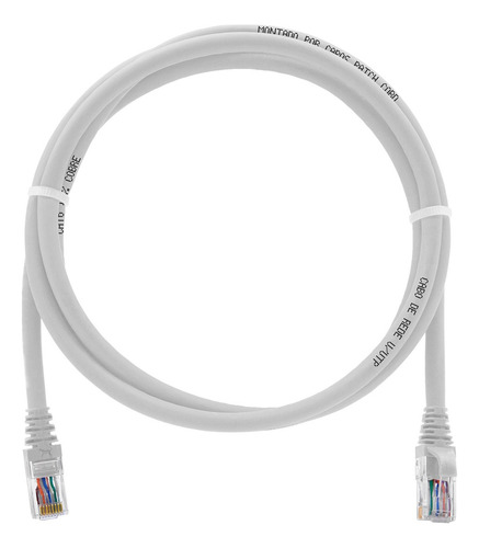 Cabo Patch Cord Cat6 100% Cobre 2 Metros Branco