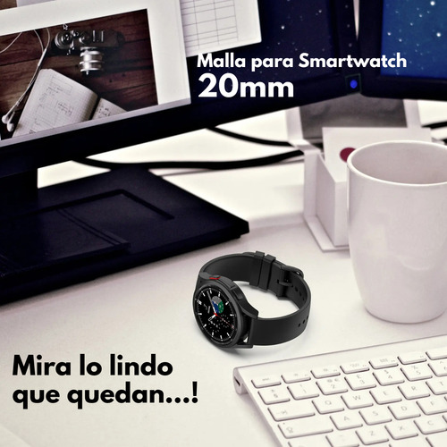 Malla Correa Para Reloj Smartwatch De 20mm Para Mibro Xiaomi Malla Universal De Silicona Con Perno