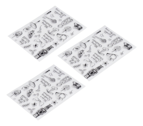 Sellos Navideños, 3 Unidades, Con Estampado Temático Transpa