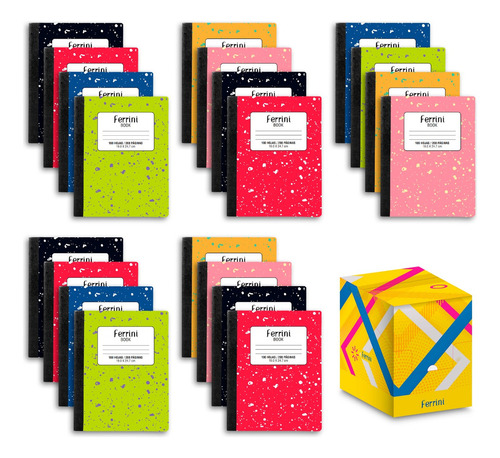 Cuadernos Cosidos College Ferrini Composition 100h Caja 20pz Color Raya