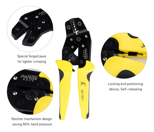 Herramienta Crimpadora De Terminales Paron Kit Awg24-10 Con