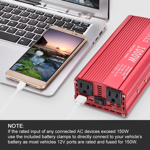 Inversor De Corriente Del Coche Ebtools 1000w/2000w Inversor