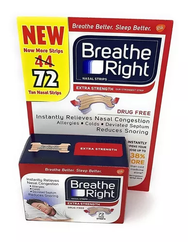 72 Tiras Nasales Extra Fuertes Breathe Right Reduce Ronquido