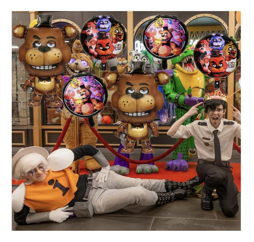 Set 5 Globos Metalicos Five Nights At Freddys Decoracion Marrón Freddyfazbear