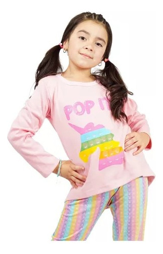 Pijama Pop It Rainbow Arcoíris Unicornio Niña Infantil 