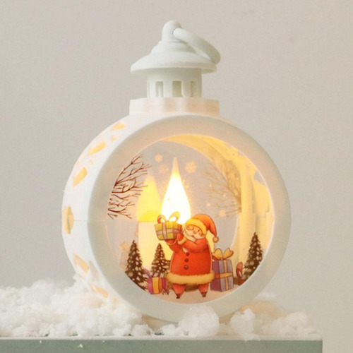 4 Linternas De Navidad, Vela De Navidad Santa Claus White S
