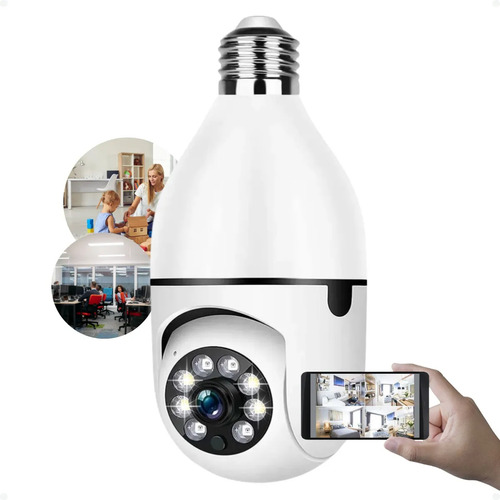 Câmera Segurança Kodi Yoosee Lâmpada Rotativa Panorâmica Wifi Espiã Com Câmera Lâmpada Branca Ip66