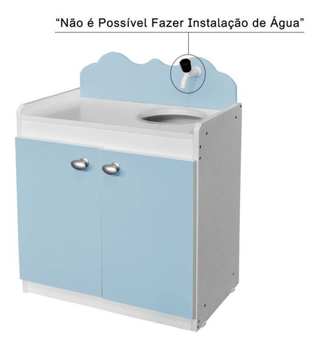 Balcão De Brinquedo Com Pia Azul Bebê/branco - Criança Feliz